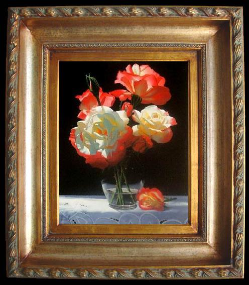 framed  unknow artist Still life floral, all kinds of reality flowers oil painting  53, Ta059-2